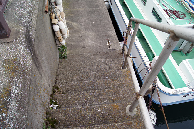 対岸乗船場所に降りる階段